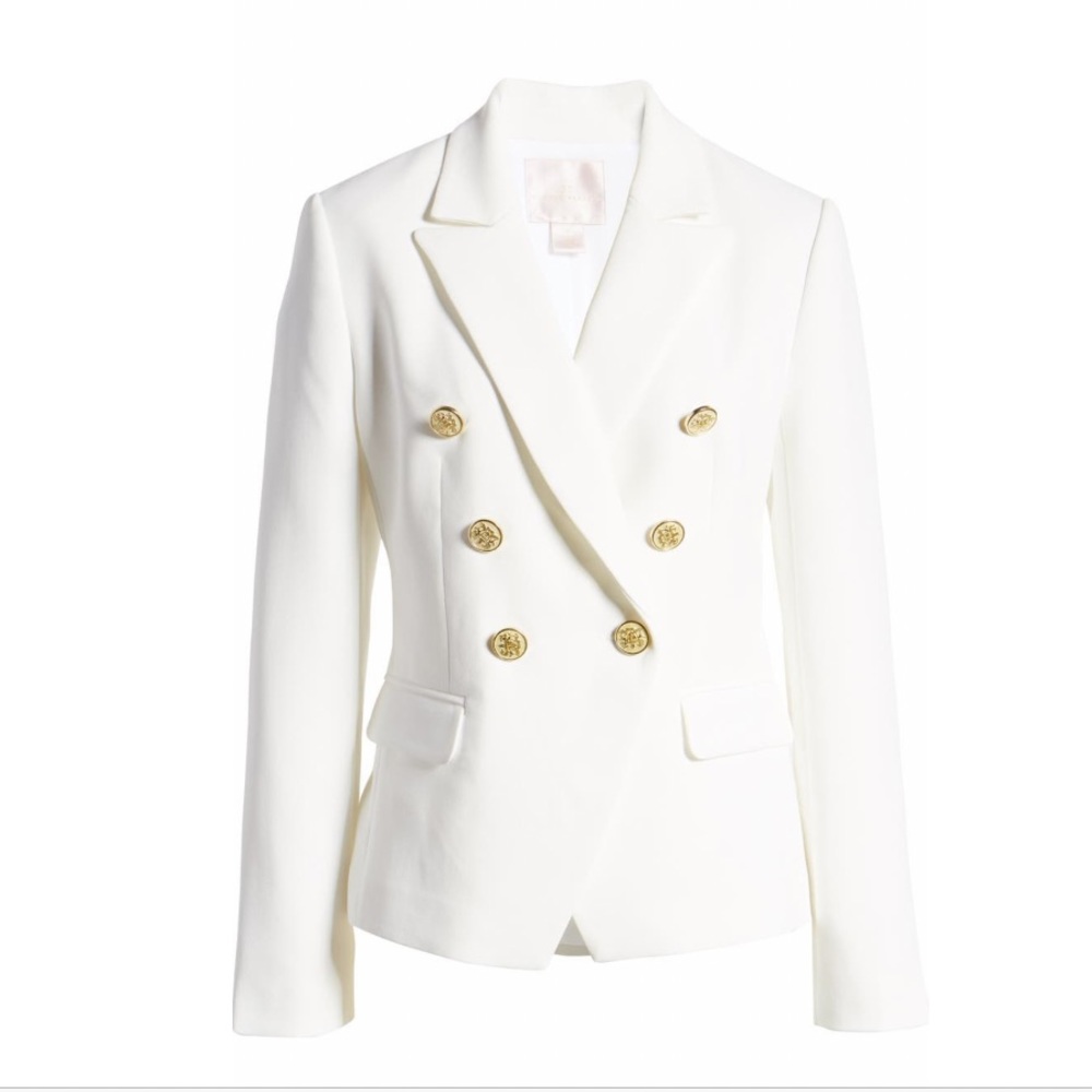 Rachel Parcell Fitted Blazer Ivory Cloud